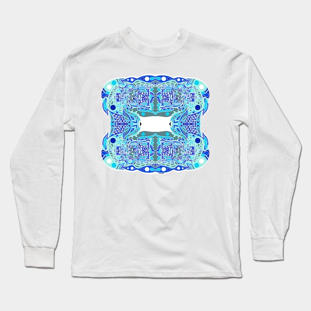 deep blue ancestral mayan astronaut ecopop Long Sleeve T-Shirt by jorge_lebeau